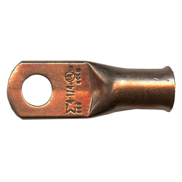 Standard Copper Lug 4 AWG 1/4" Ring Size - 10 Pack